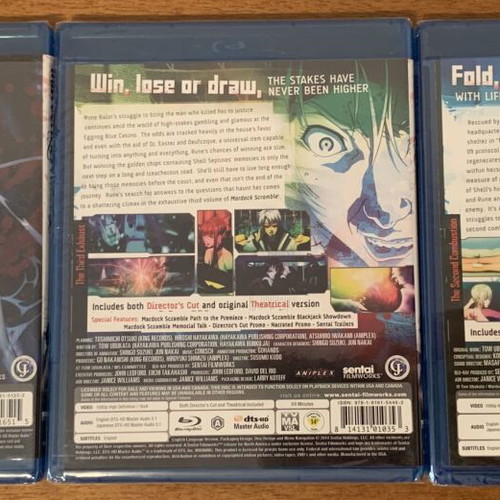 Mardock Scramble Movie Set Blu-Ray new, complete series with subtitles