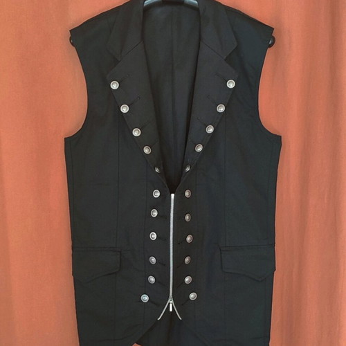 Vintage Gothic Military Black Vest Jacket like new, size S-M
