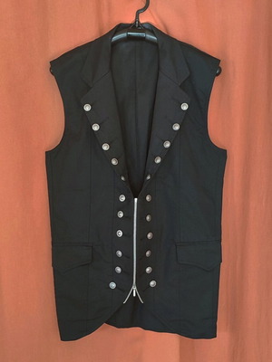 Vintage Gothic Military Black Vest Jacket like new, size S-M