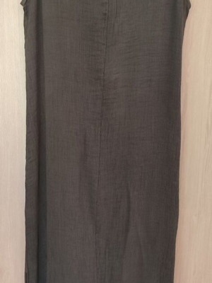 Grey sleeveless crinkled maxi dress, Large