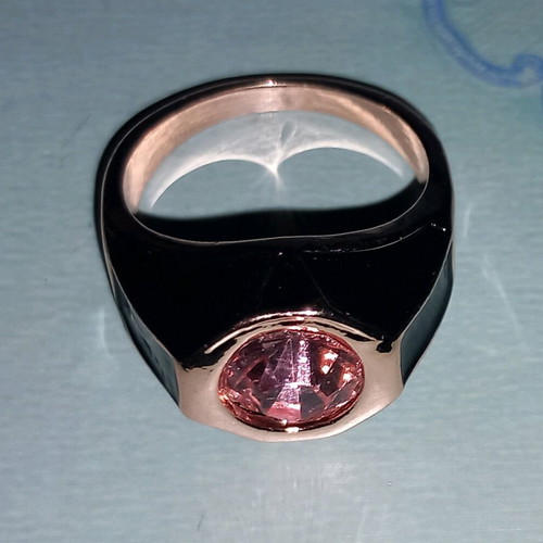 Bronze ring new with pink stone, size 9