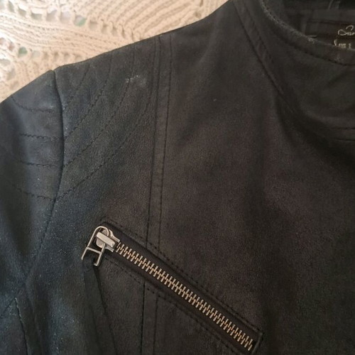 Leather bomber used, Zara, black, size S