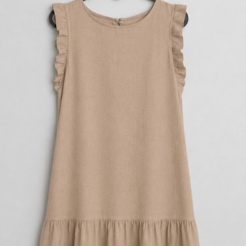 Dress used, women's size M, gray and beige