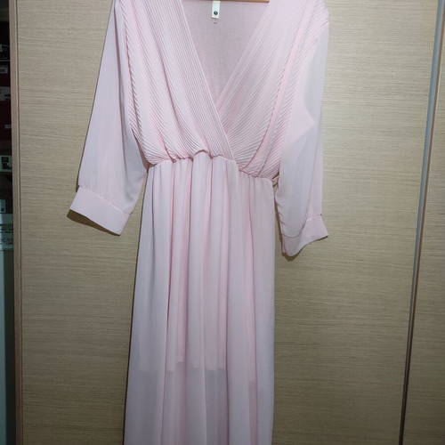 Maxi Pleated Dress in Powder Pink like new