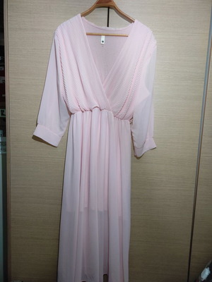 Maxi Pleated Dress in Powder Pink like new