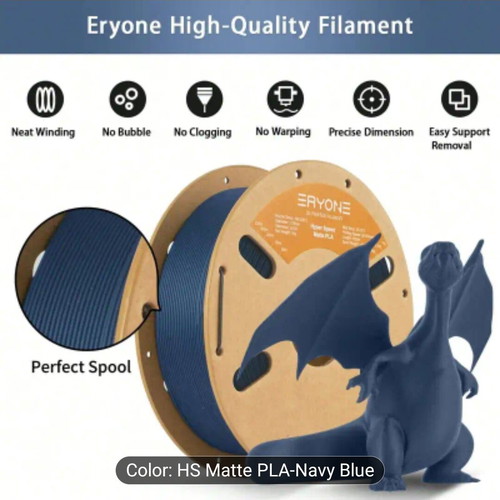 Eryone PLA filament 1kg new HS Matte Navy Blue