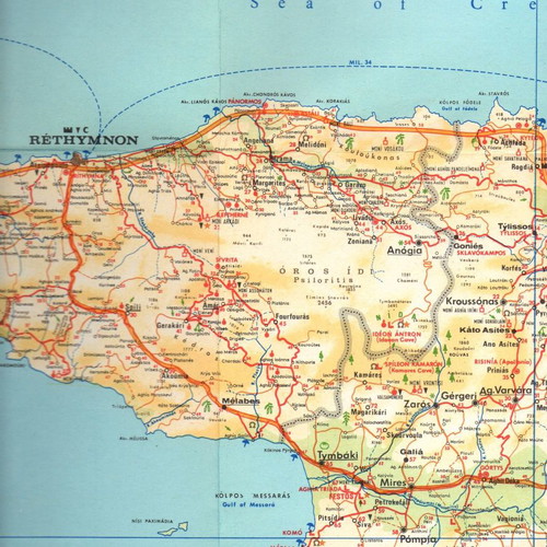 Crete travel guide with large foldable map