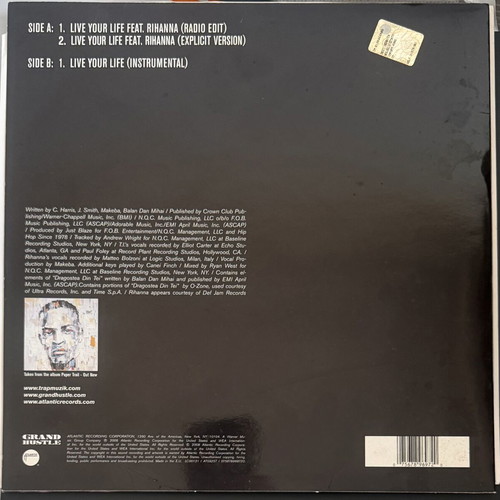 T.I. Live Your Life feat. Rihanna record used