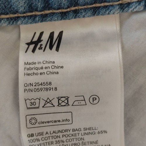 H&M denim shorts size L like new, blue