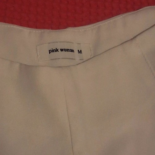 Pink Woman white wide pants like new, size M 38 10