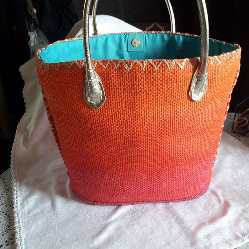 Victoria's Secret straw bag used in gradient shades