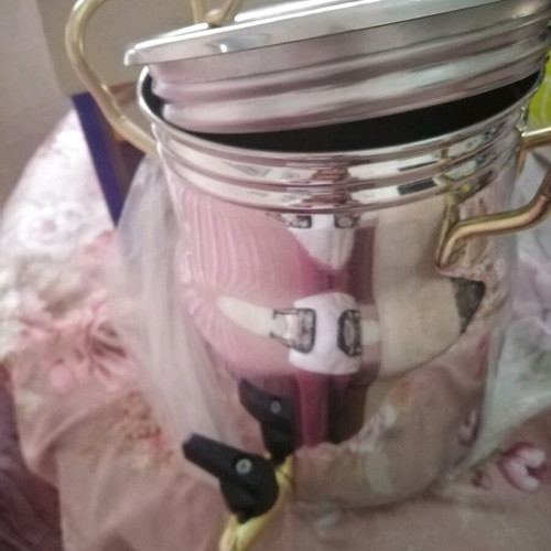 Vintage stainless steel oil container unused, 5 liters
