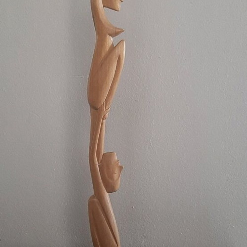 African wooden statue used, height 57 cm