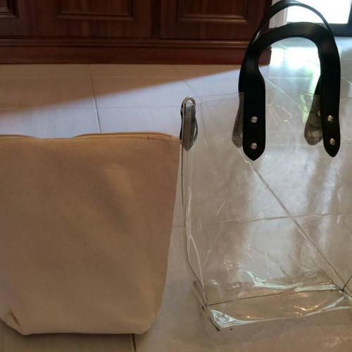 Transparent handbag like new with inner pocket