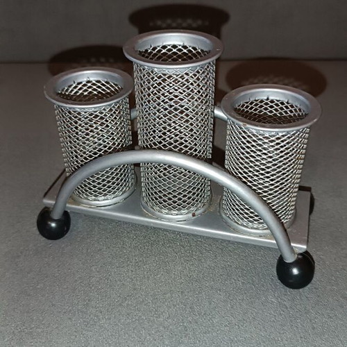 Metallic silver office set like new, 2 pieces
