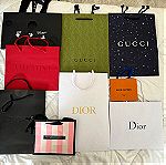  Επώνυμες σακούλες-Πωλούνται και ανα τεμάχιο (Gucci,Off White, Dior,Louis Vuitton,Hermes,Gucci)
