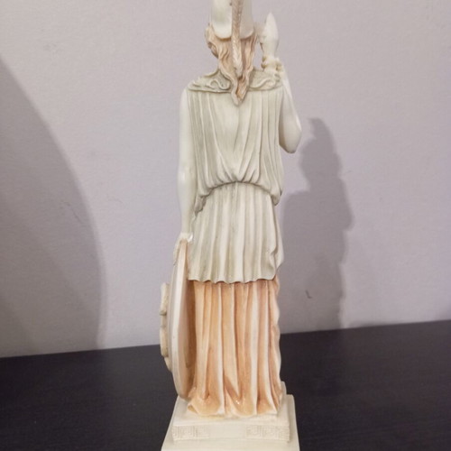 Athena Statue handmade from alabaster, like new, colored, 25 cm