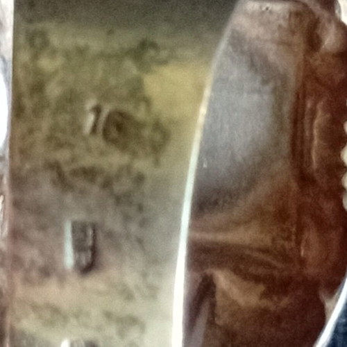Silver ring with inlaid crown 916 USSR used