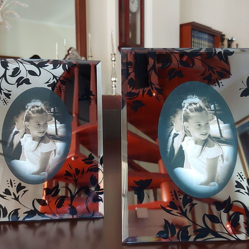 Photo frames used, pack of 2 modern with glass and mirror