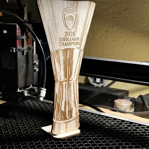 Olympiacos Basketball Wooden Euroleague 2026 Trophy New