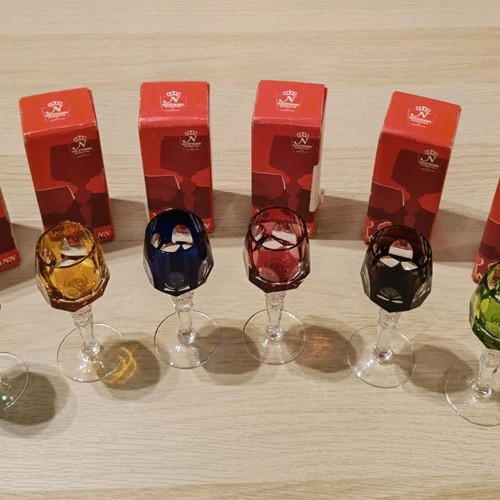 Nachtmann set of 6 used liqueur glasses made of handmade crystal