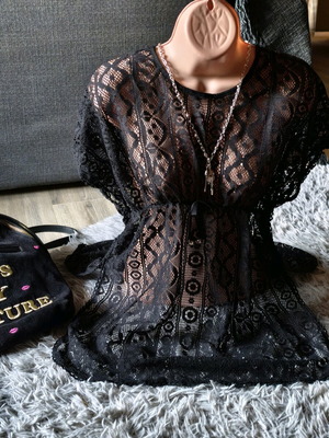 Vintage semi-transparent black tunic like new size M