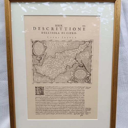 Antique Map of Cyprus by Magini 1597 like new