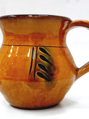 Small glazed ceramic pot handpainted, like new, Bulgaria