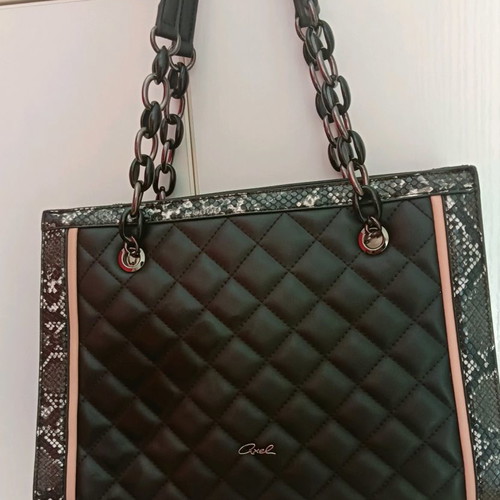 Axel shoulder bag used, black with strap