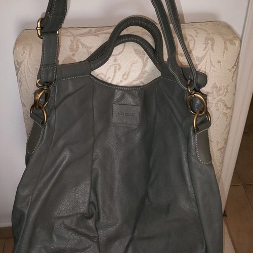 SITA MURT leather grey shoulder bag used with minor defect