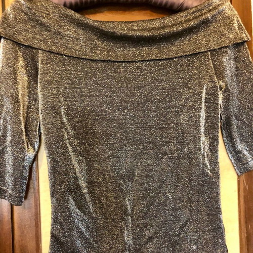 Evening top used, size S, black and silver