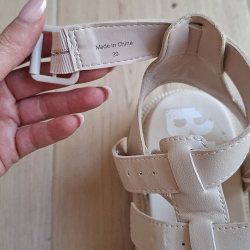 Buffalo sandals used, size 39, beige, 5.5 cm heels