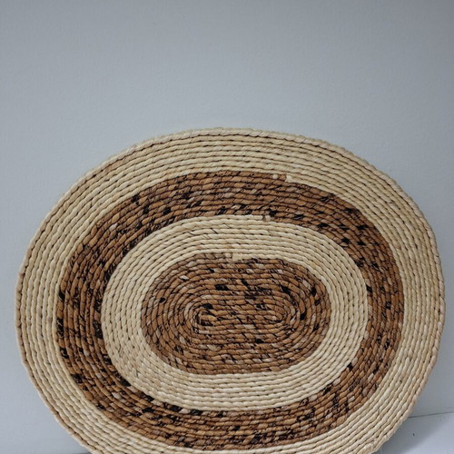 Woven placemats set of 5 new, natural beige and brown tones