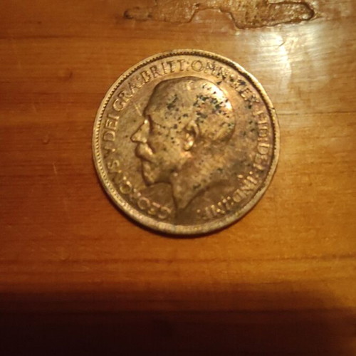 Half penny 1917 copper used coin