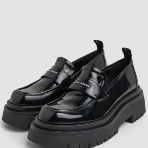 Queen Oxford Pepe Jeans women's loafers new, black patent leather, size 40
