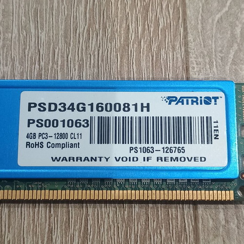 Patriot DDR3 4GB memory like new