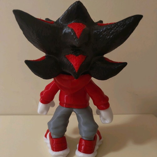 Shadow the Hedgehog 3D printed figure 22cm with red hoodie like new
