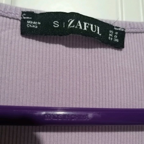Zaful short lilac cardigan size S like new with ribbed ties