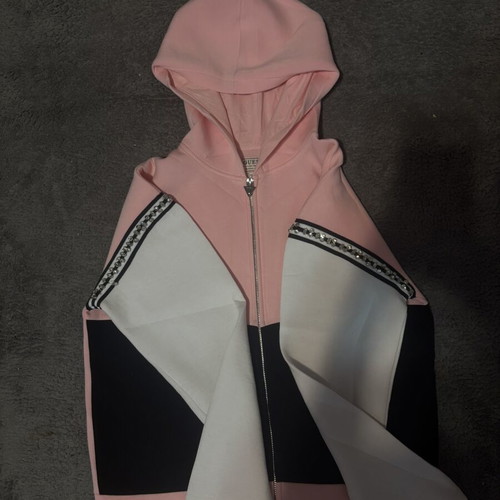 Guess women's hoodie, pink and multicolor