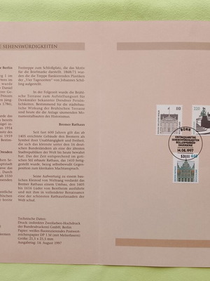 German stamps 1997 with Bonn first day cover postmark