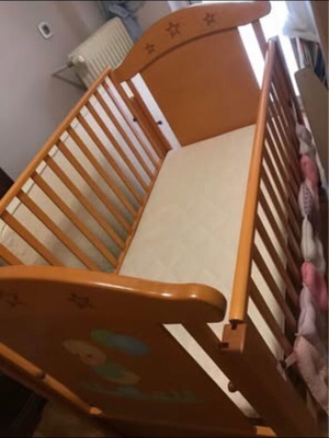 Cot with Grecostrom coco latex mattress like new, large with drawers