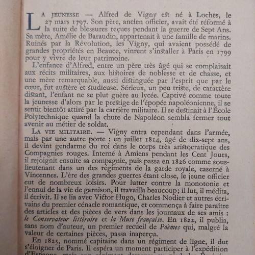 Alfred de Vigny Poésies Choisies book used, French