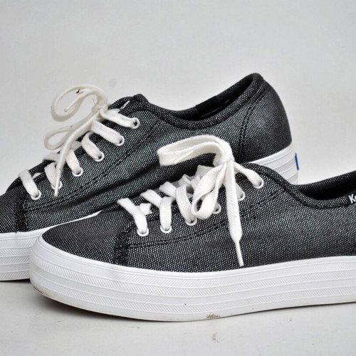Keds Triple Kick Black Glitter Platform Sneakers EU 37.5