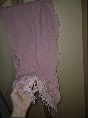 Pink Airy Scarf Used with Fringes