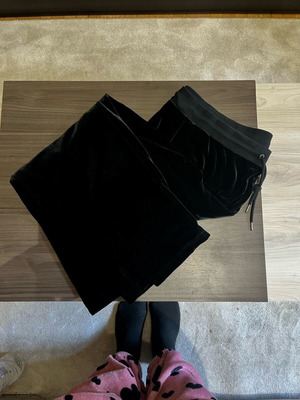 M&S velvet jogger high-waisted like new, black