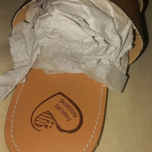 Summer Castor Sandals 39 Brown Suede Greek Made