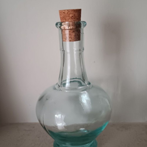 Glass carafe with cork for ouzo - tsipouro like new