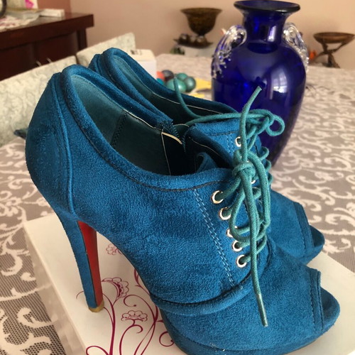 Celebrity ankle boots like new, size 38, green-turquoise