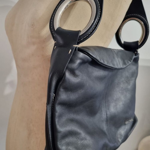 Saint Clair Paris shoulder leather bag used, black