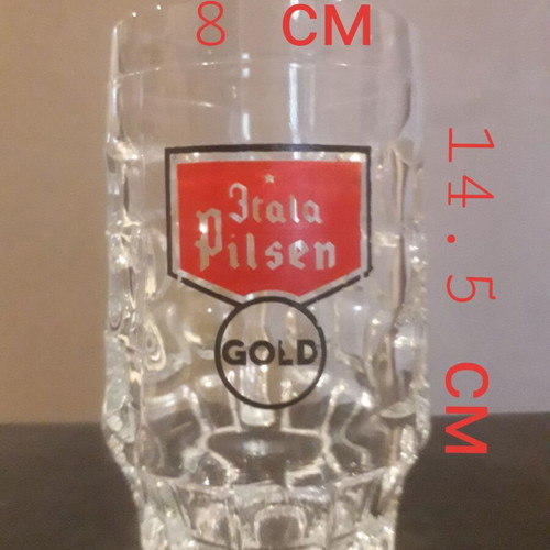 Itala Pilsen Gold beer mug used, approx 0.5 l